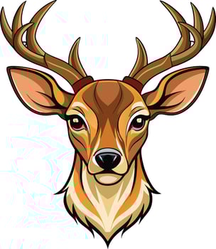 Beautiful Deer Head with Intricate Antlers Available on EPS File vector