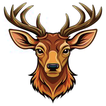 Majestic Deer Head with Elegant Antlers Available on EPS File vector