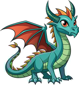 Legendary Dragon with Wide Wings Available on EPS File vector