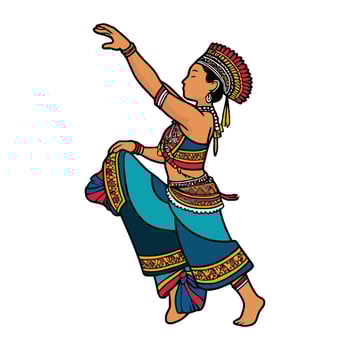 A woman in indian costume dancing vector