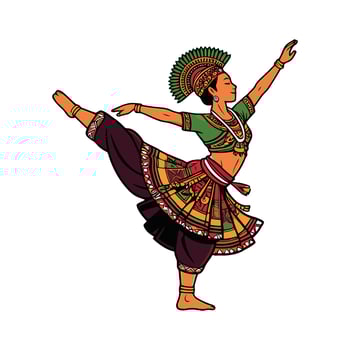 Indian dancer in traditional dress illustration vector