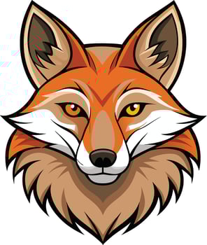 Wild Fox Head with Piercing Gaze Available on EPS File vector