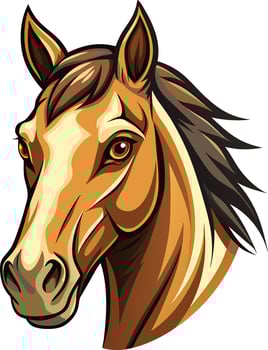 Regal Horse Head Illustration Available on EPS File vector
