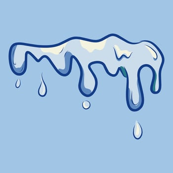 a cartoon water dripping down a blue background vector