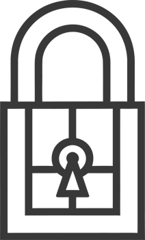 Simple Black and White Outline Illustration of a Padlock png