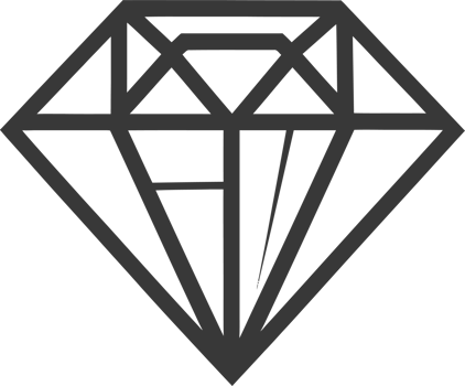 Simple Black and White Outline of a Diamond png