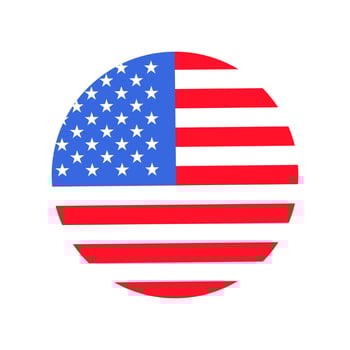 Round element in colors of the USA flag vector