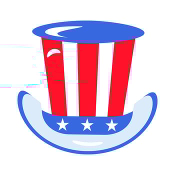Top hat in colors of the USA flag vector