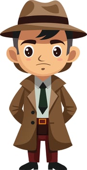 Cartoon man in trench coat vector