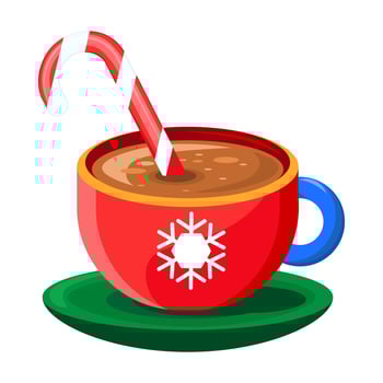 Holiday Mug Of Hot Cocoa With Caramel Icon vector
