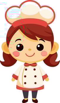 Cartoon chef girl vector