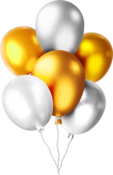 3D Bunch of Metallic Balloon icon png