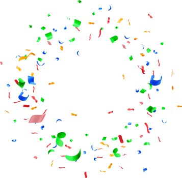 3D color party confetti ring png