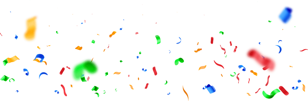 3D color party confetti wide png