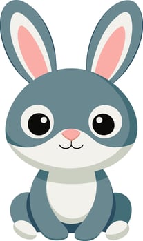 A cartoon rabbit sitting on a white background vector