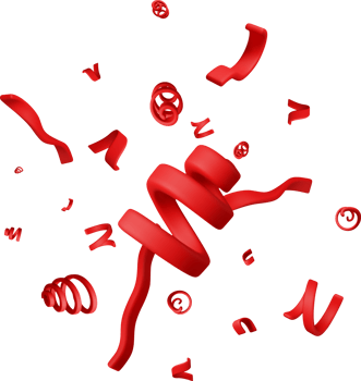 3d set of red spiral confetti png