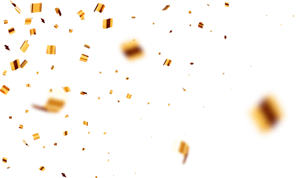 3D golden confetti elements png