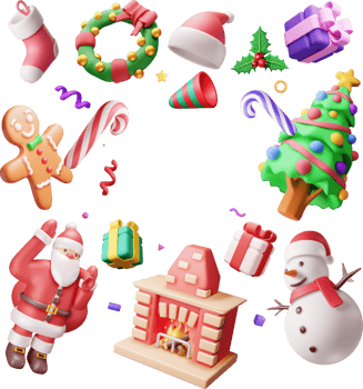 3D Christmas greeting card background png