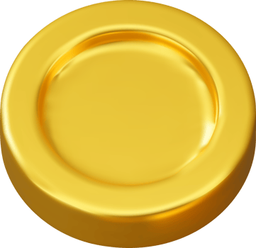 3D Shiny Gold Coin Icon png