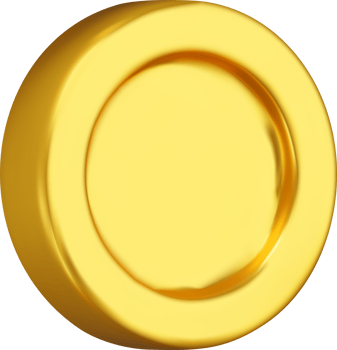 3D Shiny Gold Coin Icon png