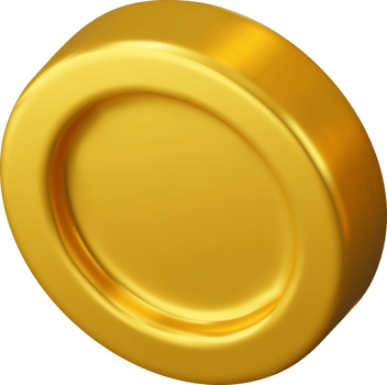 3D Shiny Gold Coin Icon png