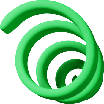 3d green spiral confetti, colorful serpentine ribbon png