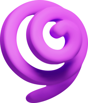 3d Purple spiral confetti, colorful serpentine ribbon png