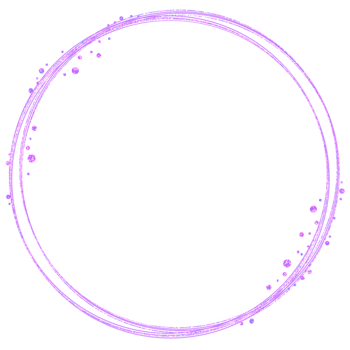 A glittery purple circle frame with a white interior png