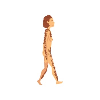 Female Neanderthal, Biology Human Evolution Stage, Evolutionary Process of Woman Illustration vector