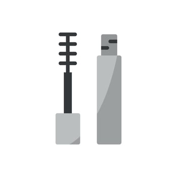 The mascara beauty icon presents a modern and simple design, combining elegance with a minimalist graphic approach to showcase beauty tools. vector