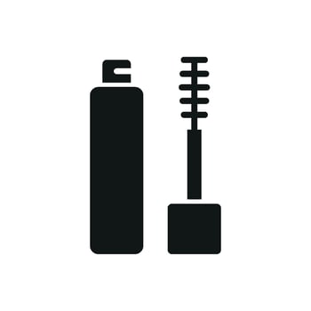 Featuring a minimalist design, the mascara beauty icon captures the essence of modern elegance with its clean and straightforward graphic concept. vector