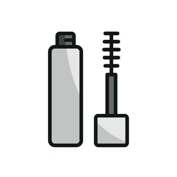 A clean and modern design defines the mascara beauty icon, reflecting simplicity and elegance through a minimalist graphic approach. vector
