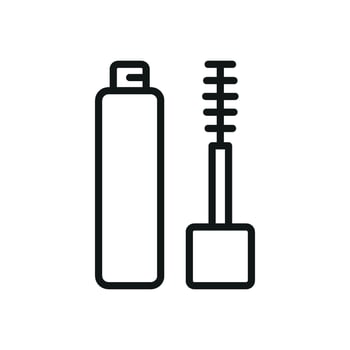 With its modern design and simple graphic elements, the mascara beauty icon perfectly captures the essence of beauty in a minimalist form. vector