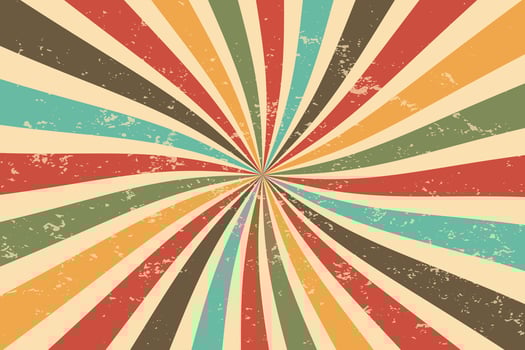 Abstract vintage retro sunburst rays background 70s vector
