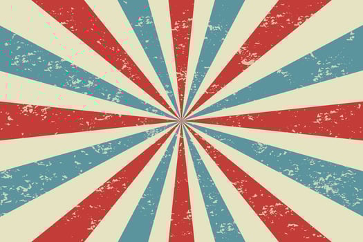 Classic retro colors sunbust rays background vector