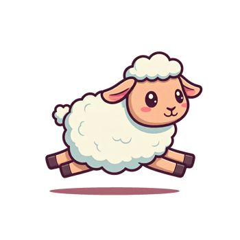 Adorable cartoon sheep running on a transparent background png