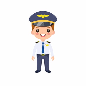 Pilot Worker Work Job Profession Professional Occupation Cartoon Character vector