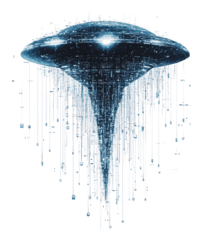 Binary cascade in deep space vortex png