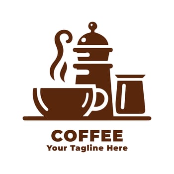 Simple Coffee Logo Design Silhouette vector