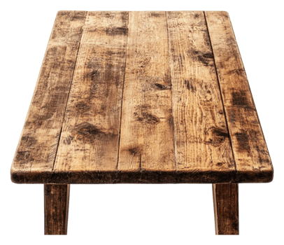 Natural-finish rustic wooden table png