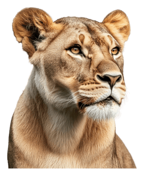 Lioness portrait in natural light png