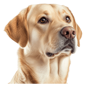 Yellow Lab attentively inside png