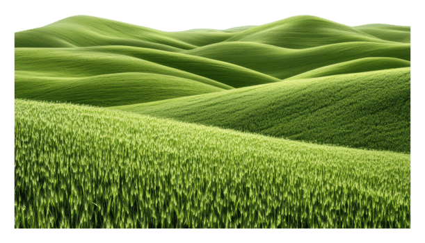 Lush green rolling hills under bright daylight png