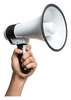 Someone with a megaphone outdoors png