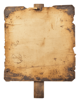 A weathered wooden sign ready for customization png