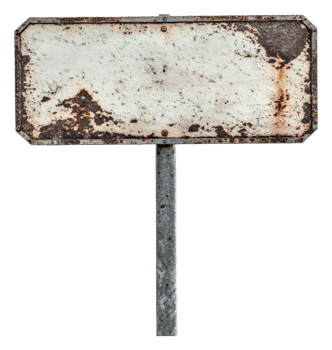 An empty rusted street sign in a rural area png