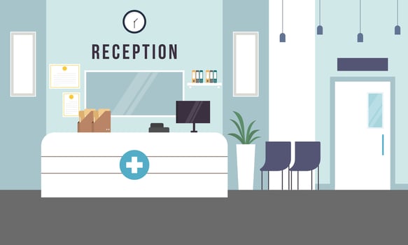 Hospital reception concept illustration vector