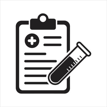 Clinical analysis result icon, lab blood test icon vector