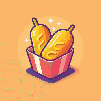 Hot Dogs in a box icon vector
