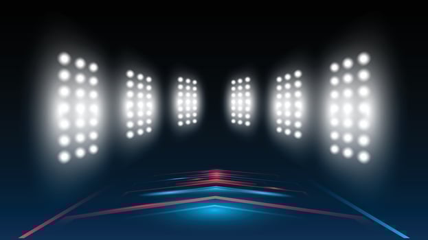 Abstract technology background stadium stage hall with scenic lights of round futuristic vector
